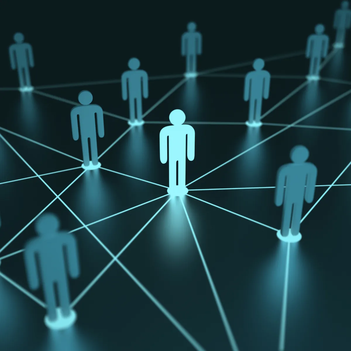 Ilustração de conexões entre indivíduos em formato de rede